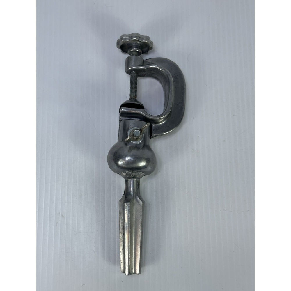 Vintage Wig Block Holder Cast Aluminum Metal Table Mount C Clamp